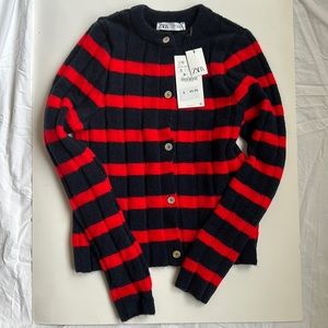 Zara striped cardigan sweater